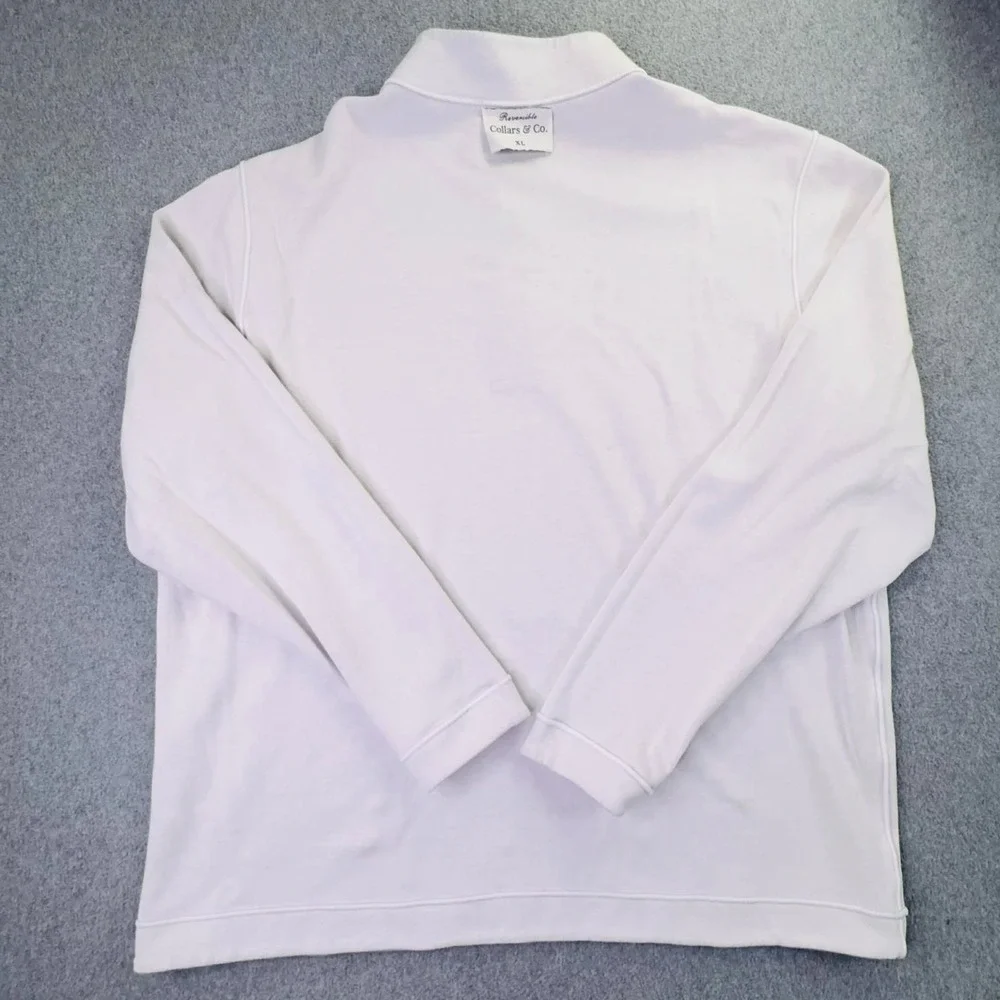 Collars & Co 1/4 Zip Sweater Men's Size XL Reversible Lavender Cream Golf Luxury